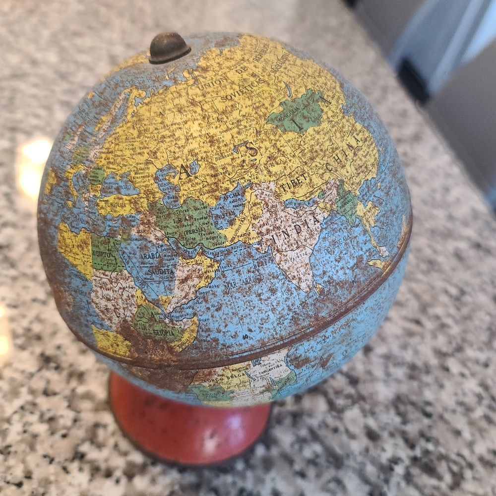 Antique tin globe